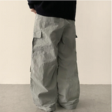 リードニーピンタックヘムストリングワイドパンツ