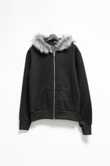 trimming fur hood zip-up(2colors)