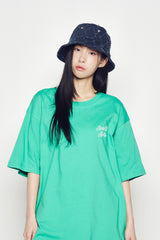 25SS アウトラインスクリプトロゴ半袖Tシャツ パステルグリーン