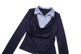 Nora Layered Drape Shirt Top
