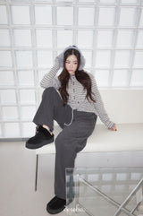 Corduroy Banded Layered Pants