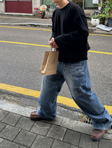 No.1400レタリングワイドデニムパンツ