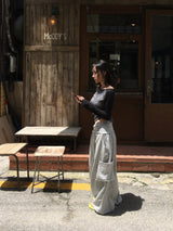 See-through Slim Off-Shoulder Raglan T-Shirt (3c)