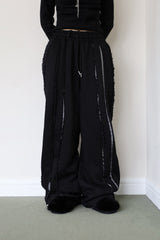 Layered brushed banding pants