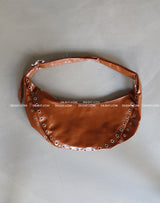 Punching Half Moon Round Shoulder Bag