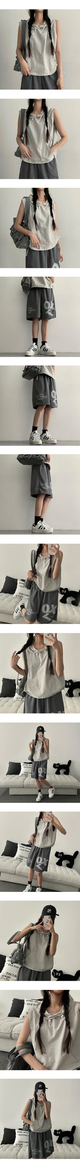Token nylon string hood vest