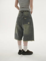Flower eyelet rivet belt -1C