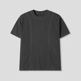 Crop Panel ピグメントハーフTシャツ (4color) (No.974)