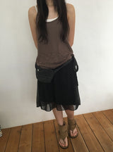 Fold suede buckle strap flat flip-flop boots
