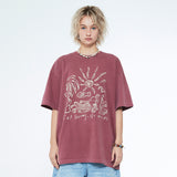 Cast Dreams No Worries Pigment Half Sleeve T Coral Pink