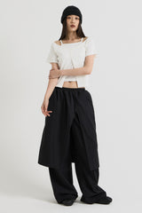 ノースリーブ レイヤードトップス, White