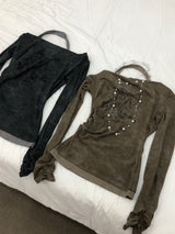 ヴィンテージウォッシングホルターネックTシャツ