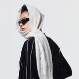 (DUC) Eyelet Stud Muffler White