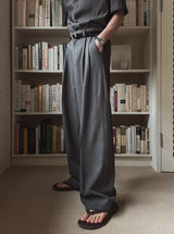Merid pintuck wide slacks