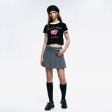 Life is a Peach Crop Ringer T-Shirt_Black