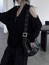 two-eyelet square shoulder bag