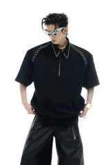 Metal Trim Studded Polo