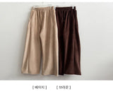Any soft corduroy side pin tuck incision wide pants