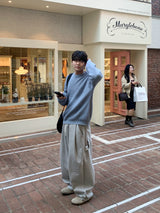 ヘビーピンタックスナップスウェットパンツ