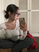 [Bellide made] Maiden Square Neck Long Sleeve T-shirt