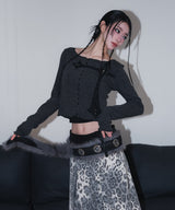 rough gothic cross patch cd - charcoal