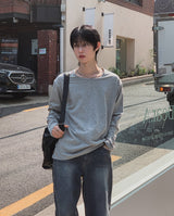[1+1] コア ベーシック Uネック ロングスリーブ Tシャツ