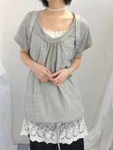 embossed shirring strap t