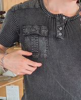 Brock Pigment Henley Neck Pocket Short Sleeve T-shirt