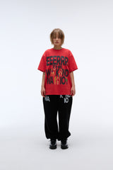 ウィークエンドウォリアーピーポーアートワークTシャツ (レッド)