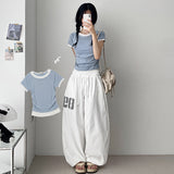 Slim Fit✨ Coloring Layered Side Shirring Short-Sleeved T-shirt (4 colors)