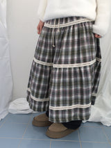 Hazel latte checkered skirt