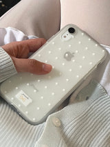 dot phonecase 반투명 도트 땡땡이 케이스 white