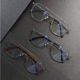 Knouun Round titanium glasses CODE. 101. C Pink Brown