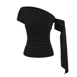 Arin Drape Slim One-Shoulder Top