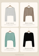 PL Embossing Crop Knit Cardigan (4color)