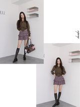 Leopard sweet frill skirt