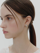 26SS★ Subni Flow Silver One-Touch Earrings S