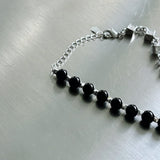 Obsidian Cube Structure Bracelet