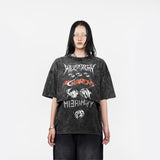 HIERARCHY STUDIOS ENE - ウォッシュドブラックレイヤード ENE オーバーサイズTシャツ