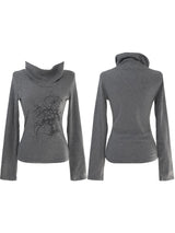 melt drape neck slim T (3color)