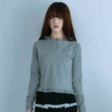 dot frill tee (gray)
