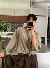 Glass Pigment Basic Cotton Shirt