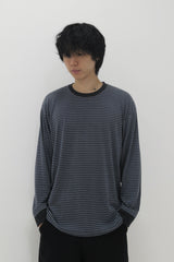 シンボルロゴストライプTシャツ チャコール