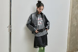 High-neck Leather Jacket_Black