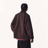 COLLARED COLOR-BLOCK UTILITY JACKET