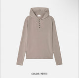 [Unisex] ヘンリーネックフードロングスリーブ(3color)