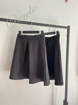 flare pintuck midi skirt