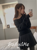 V-neck shoulder knitwear