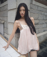Sequin Satin Dress - Pink