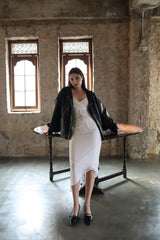 Lisha wrap long skirt (white)